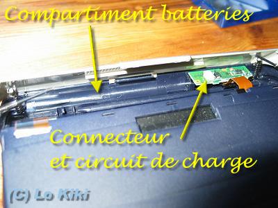 La betterie est enlevée, voici son emplacement